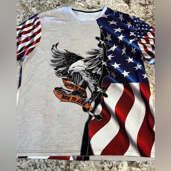 XXXL Mens Flag Patriotic American Eagle 3D Sweatshirt  All Over Print Plus Short - Picture 1 of 7